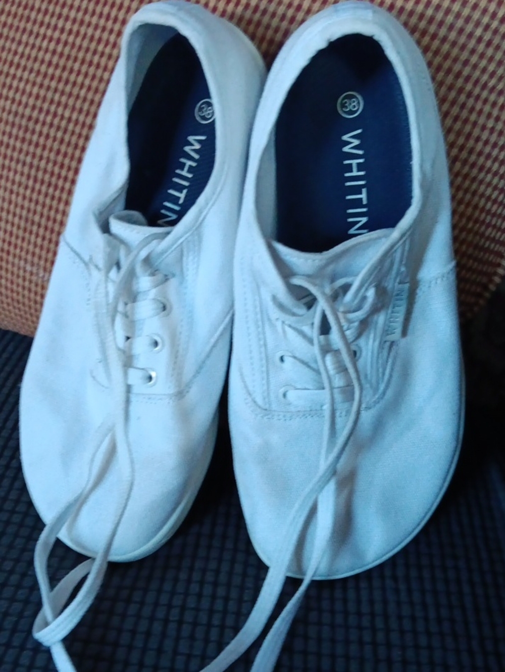 WHITIN White Canvas Womens Lace-Up Sneakers